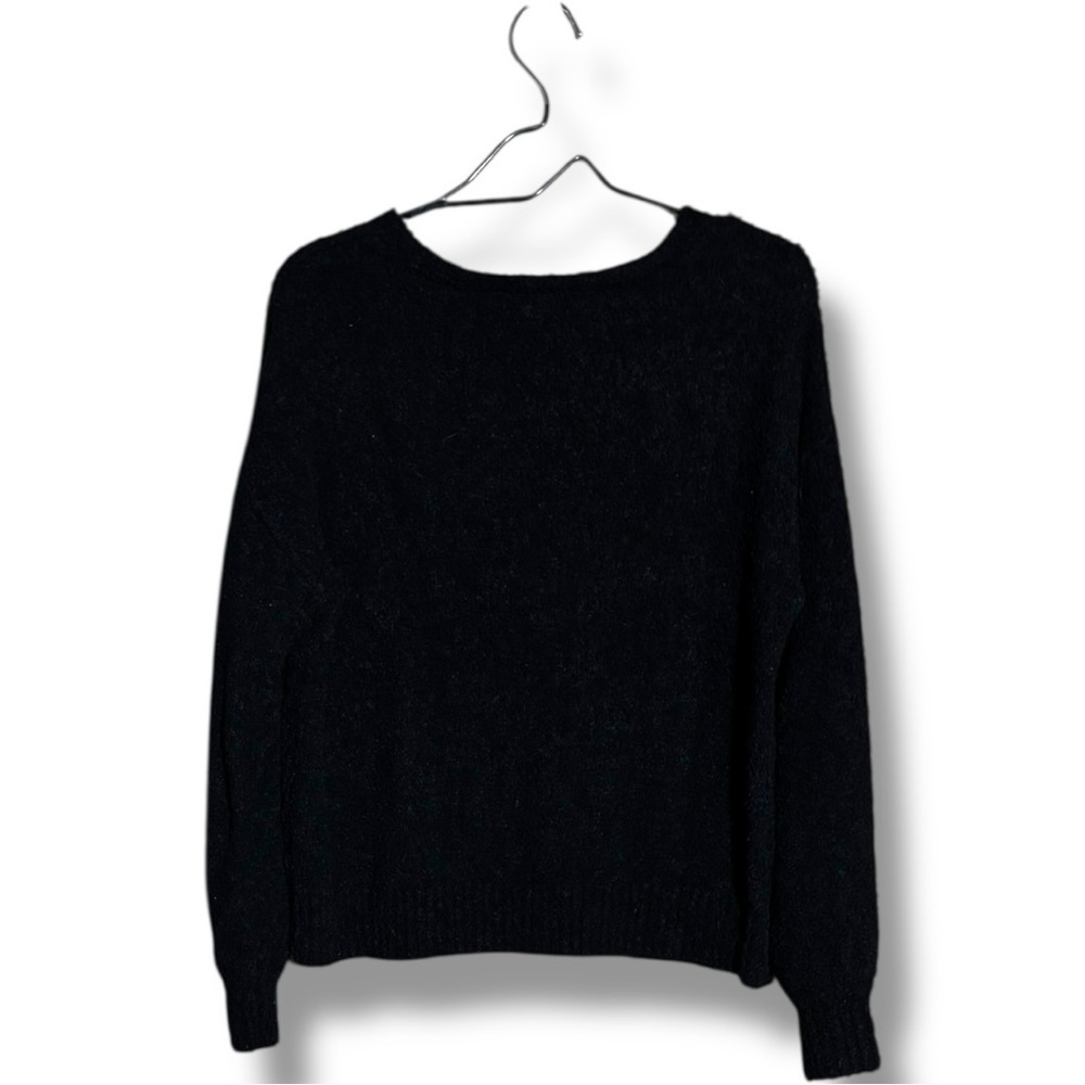 Sanctuary Charcoal Cozy Fuzzy Long Sleeve Size Large V-Neck Sweater - Picture 15 of 16
